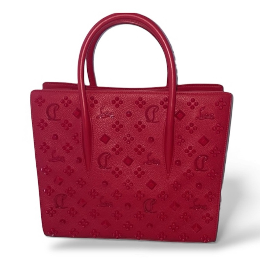 Christian Louboutin Red Calf Leather Paloma Loubinhesky Medium Top Handle Bag - Picture 2 of 15